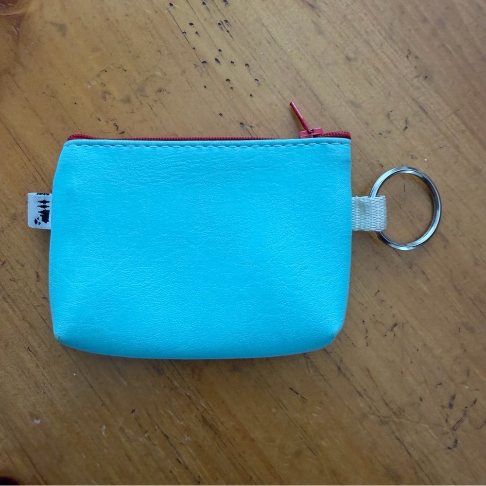 Paul Frank Light Blue Monkey Coin Bag with Red Detail Vintage - Picture 2 of 3